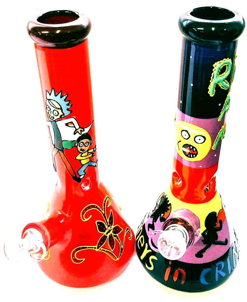 12" Painted Toon Beaker Waterpipe