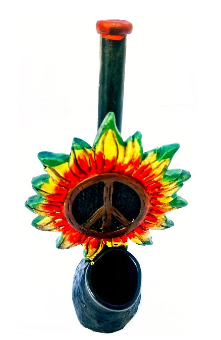 Resin Pipe Peace Rasta Flower