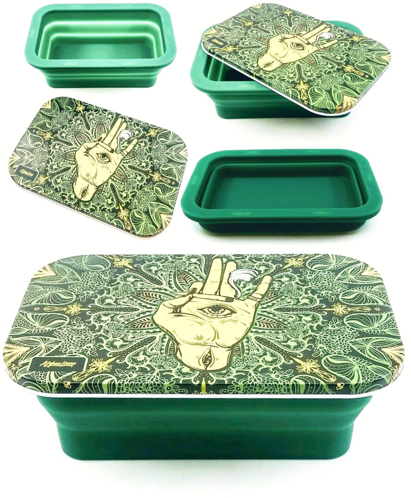 Afghan Hemp Spring Silicone Tray - Green Hand