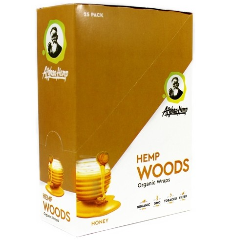 AFGHAN HEMP WOODS ORGANIC WRAPS 25 PACK -TOBACCO FREE