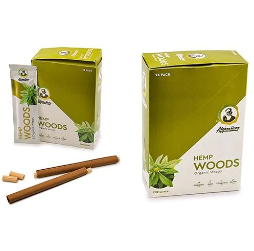 AFGHAN HEMP WOODS ORGANIC WRAPS 25 PACK -TOBACCO FREE