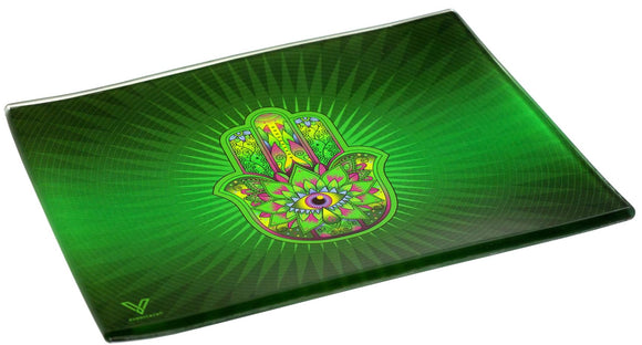 V. Syndicate Hamsa Green Glass Tray