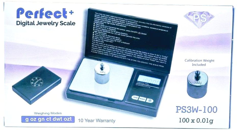 PS3W-100 Perfect Scale (100 X 0.01G) + Calibration Weight