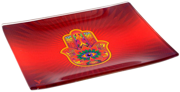 V. Syndicate Hamsa Red Glass Tray