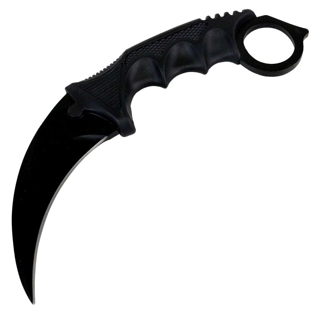 Defender 7.5" All Black Karambit Stainless Steel Tactical Hunting Knife Sheath