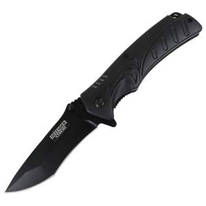 Defender-Xtreme 8.5" Black Spring Assisted Folding Knife Stainless Steel W/ Clip