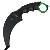 Defender-Xtreme Karambit Green Blade Hunting Knife 3CR13 Stainless Steel