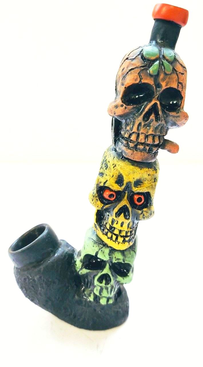 Resin Pipe Skull Totem Pole