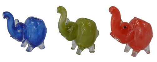 Frit Elephant Figurine Glass Pipe