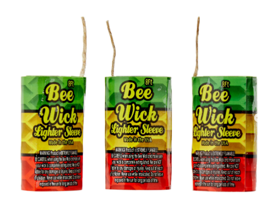 8ft Bee Wick Hemp Wick Dispenser/Lighter Sleeve Jar of 100 CT