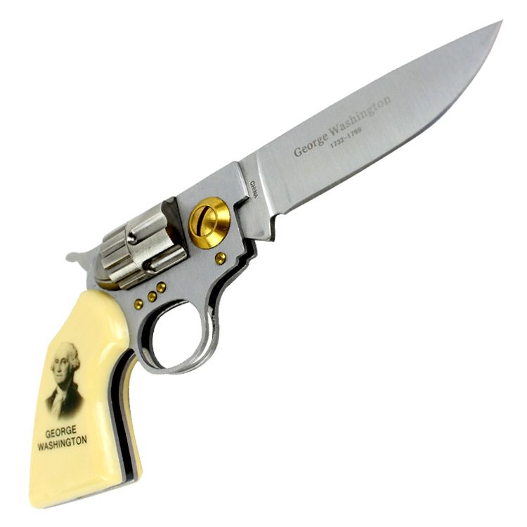 High Quality Defender George Washington Gun Folding Knife