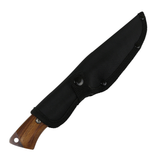 Hunt-Down 9.5" Full Tang Hunting Knife Hook Blade Wood Handle Stainless Steel