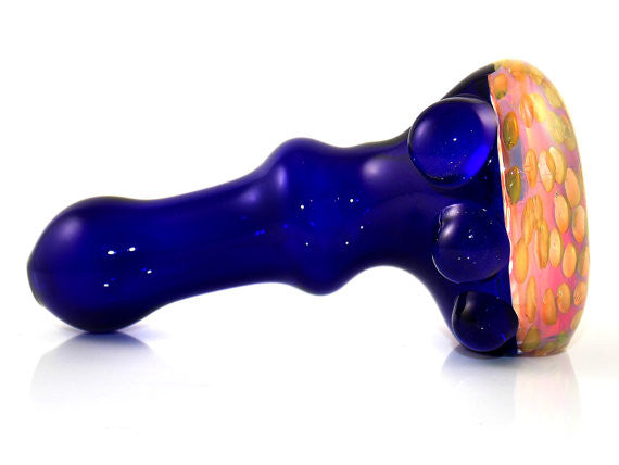 Cobalt Blue Glass Drophammer Smoking Pipe