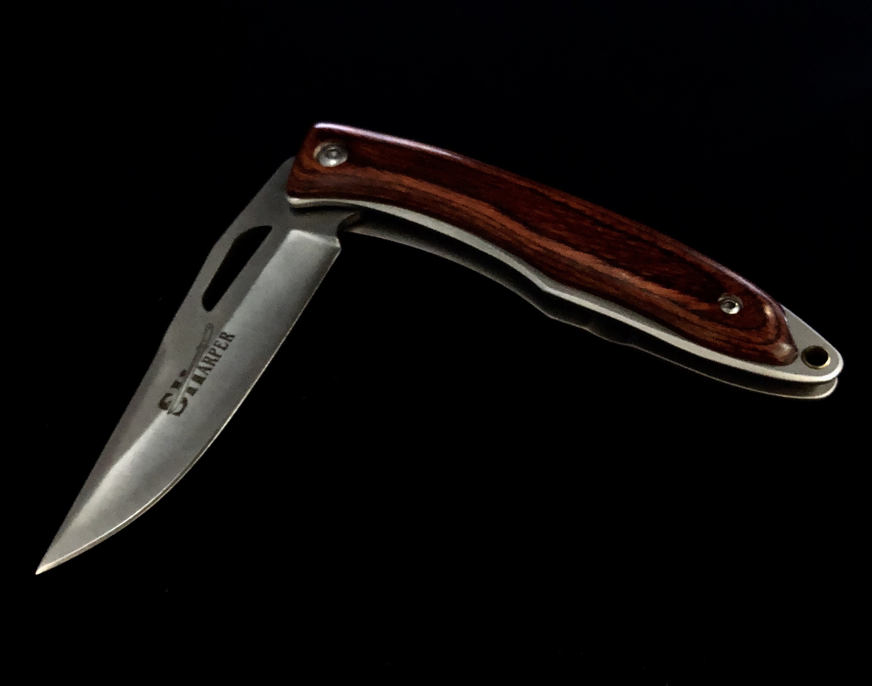 Mahogany Wood Grip Handle Knife