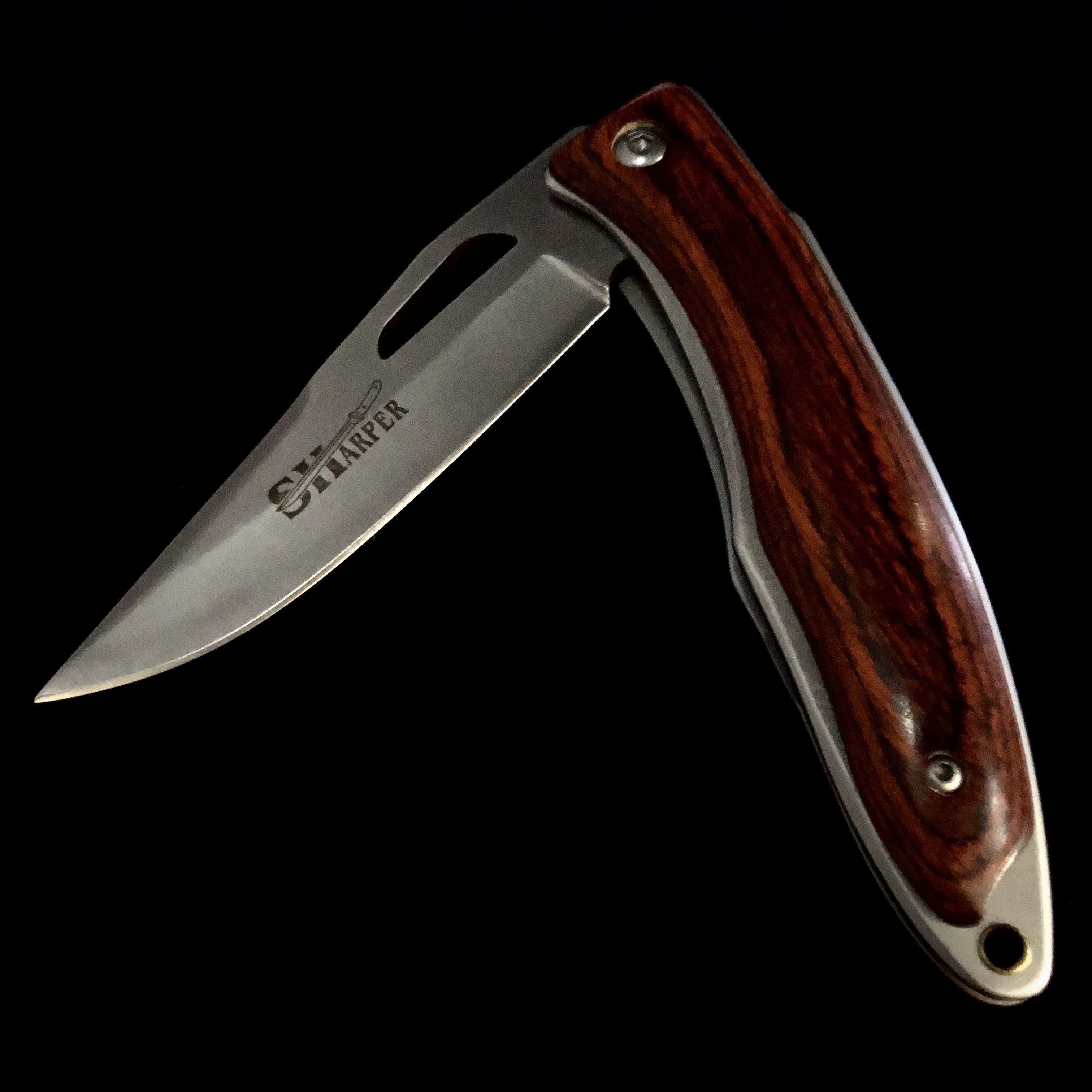 Mahogany Wood Grip Handle Knife