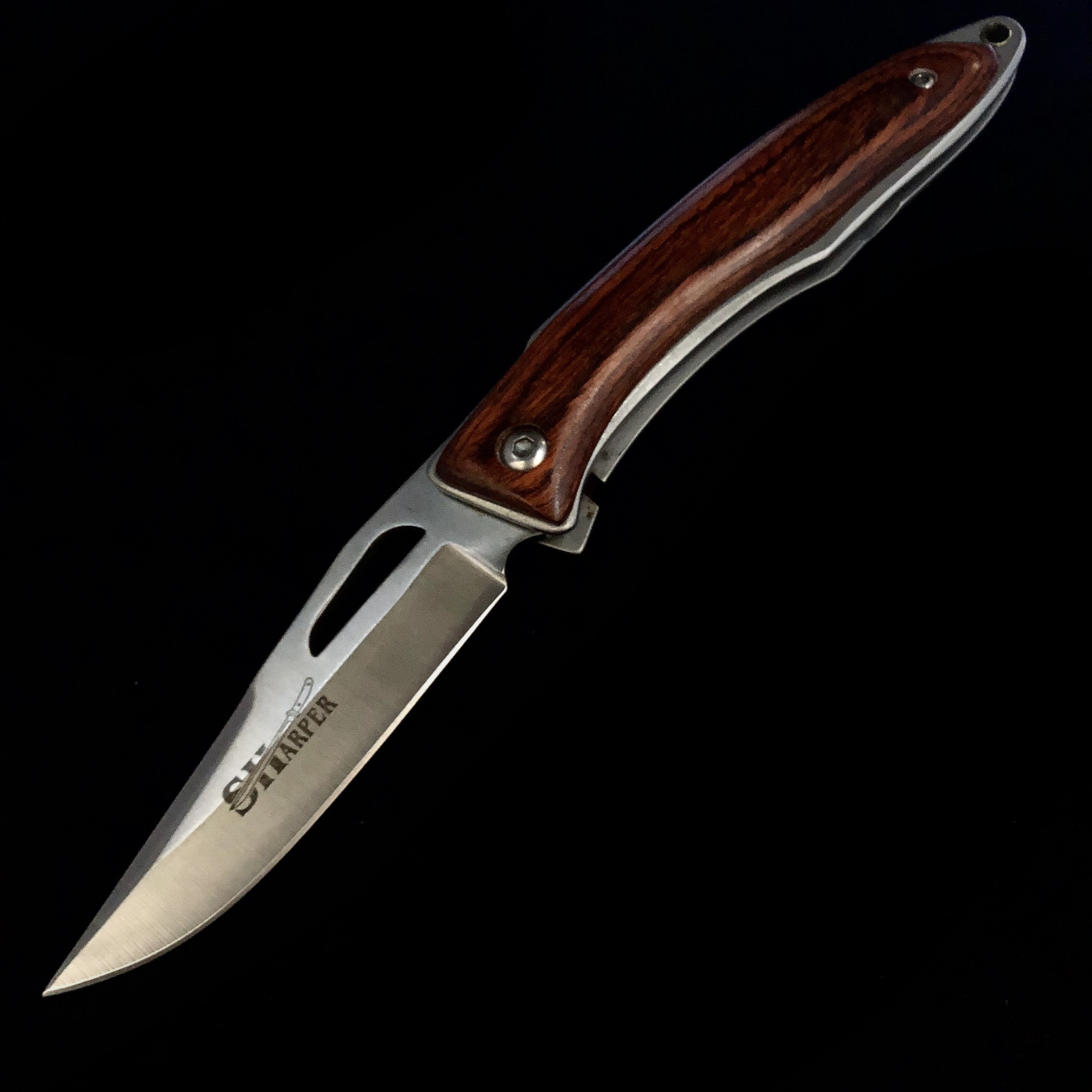 Mahogany Wood Grip Handle Knife