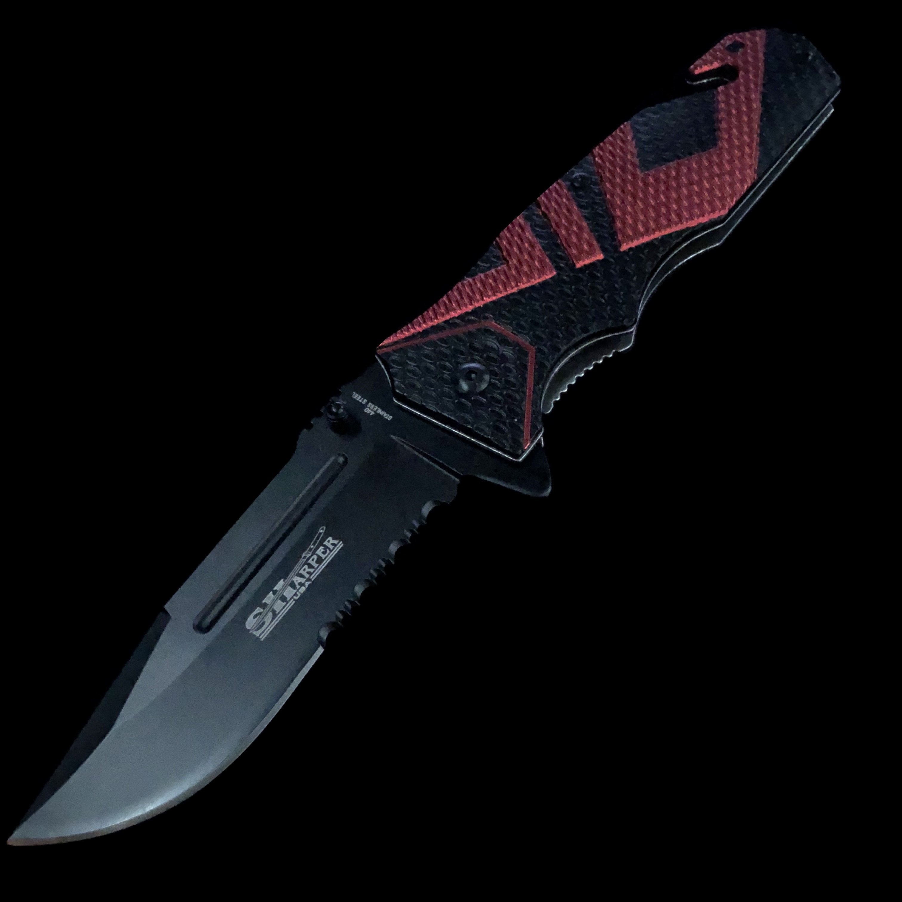 Carbon Fiber Black Contrast Print Knife