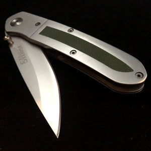 Green Rubber Grip Knife