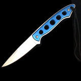 Blue Hole Handle Knife w/ Plastic Sheath