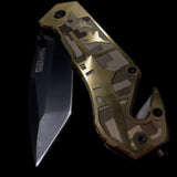 Golden Fighter Planes Spring Assisted Knife