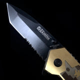 Golden Fighter Planes Spring Assisted Knife