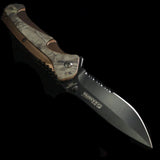 Metallic Camo Combo Spring Assisted Knife