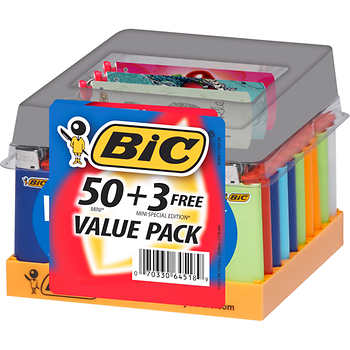 Mini Bic Lighters Value Pack (50+3 FREE)