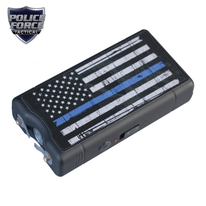 Police Force 9,100,000* Blue Line Stun Gun and Paracord Bracelet