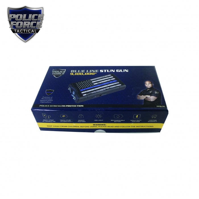 Police Force 9,100,000* Blue Line Stun Gun and Paracord Bracelet
