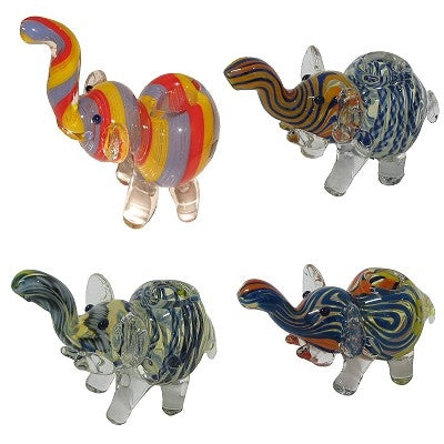 Mini Elephant Glass Figurine Pipe