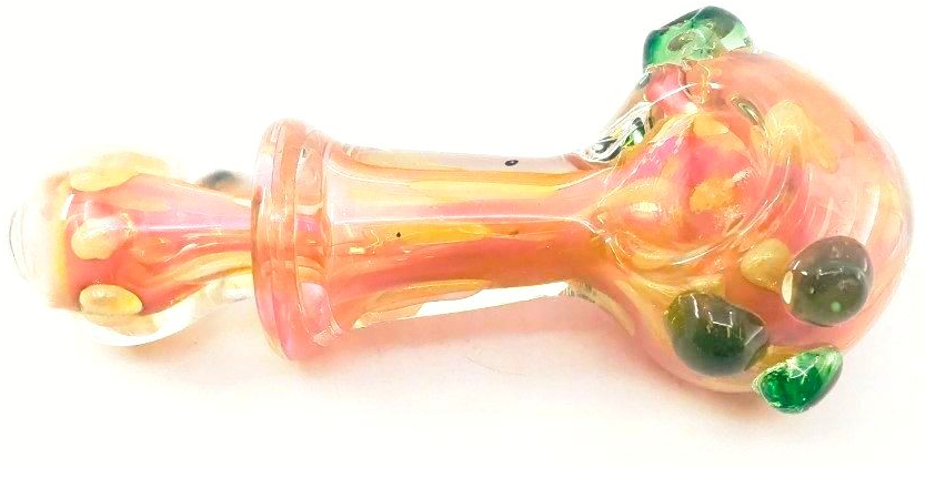 Gold Fumed Mushroom Glass Hand Pipe