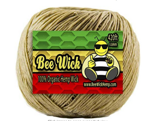 Bee Wick Hemp 420ft Spool of 100% Organic Hemp Wick, Waxed by Hand in The USA with American Beeswax (1.0mm