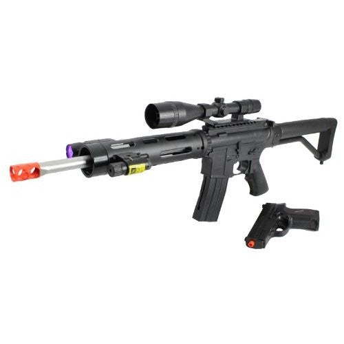 RIS M4 Airsoft Spring P1188 FPS-360 Rifle and FPS-120 Pistol Guns Combo Rifle & Handgun