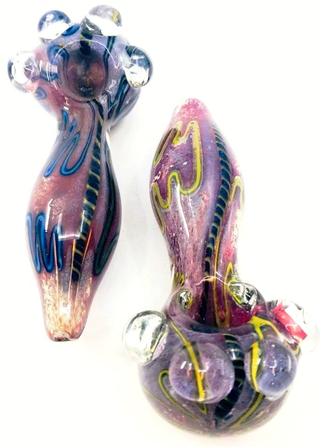 Quad Knob Glass Hand Pipe