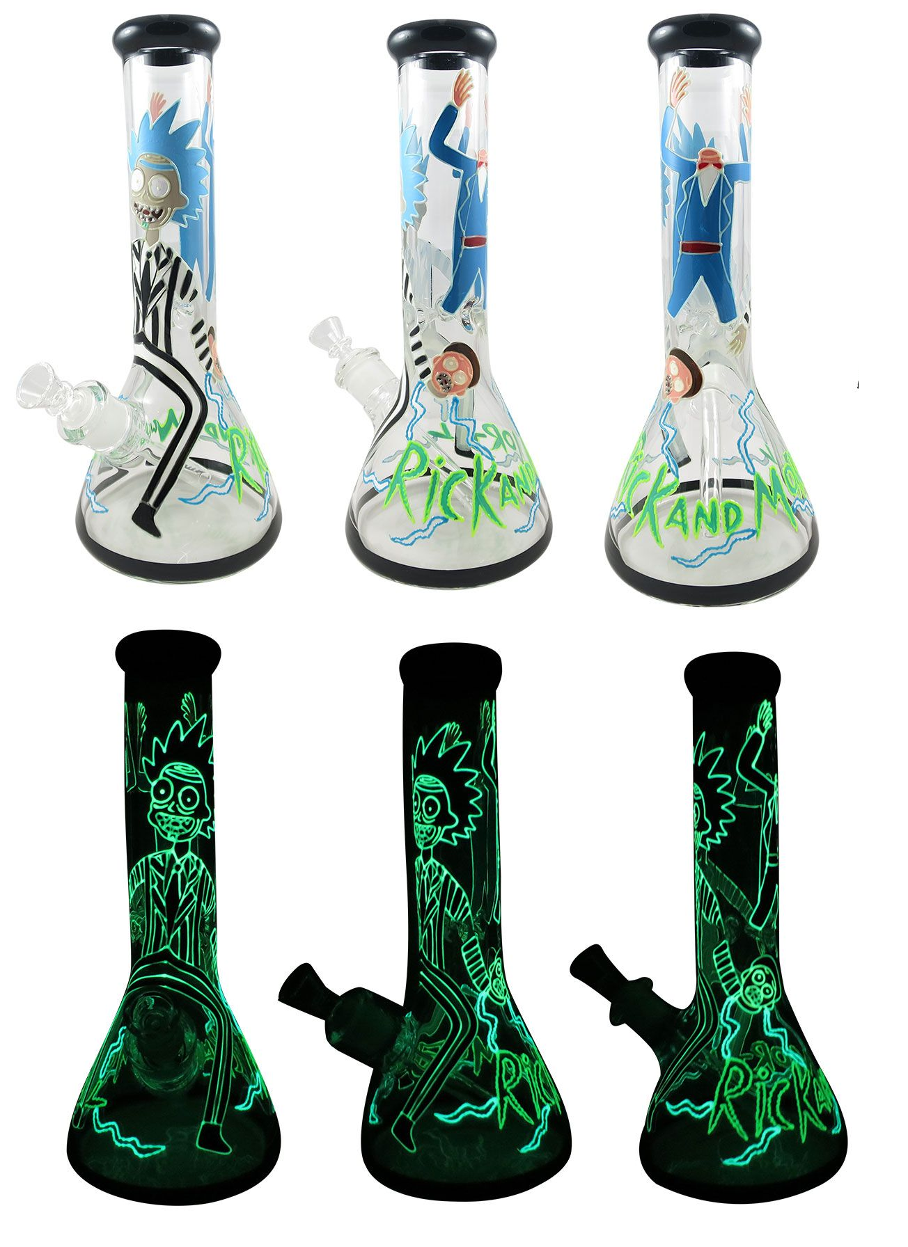 *Glow In The Dark* Cartoon Painted Waterpipe