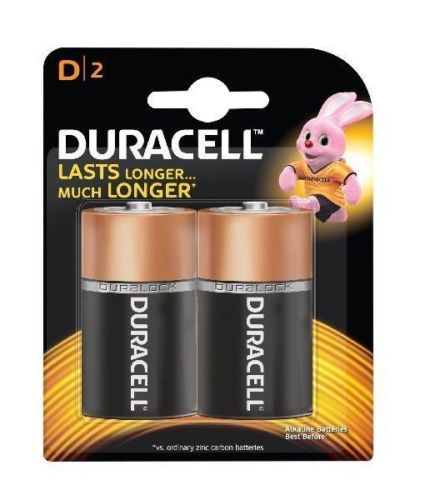 Duracell D-2 Pack Duralock Alkaline