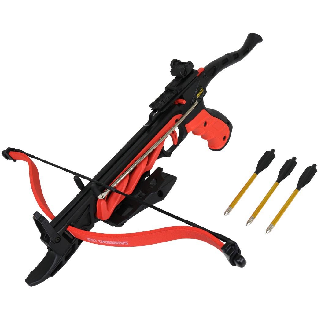 The Impact 80 Lb Hand Hunting Crossbow Black & Red W/ Safety