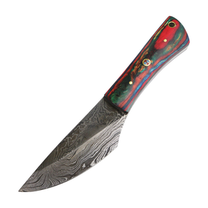 TheBoneEdge 7.5" Hunting Knife Damascus Steel Wood Handle Handmade
