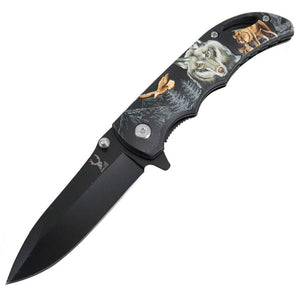 TheBoneEdge 7" Stainless Steel Wolf Pack Spring Assisted Folding Knife
