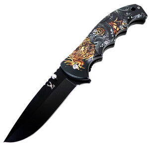 TheBoneEdge Dragon Knight Spring Assisted Folding Knife 8.5" Stainless