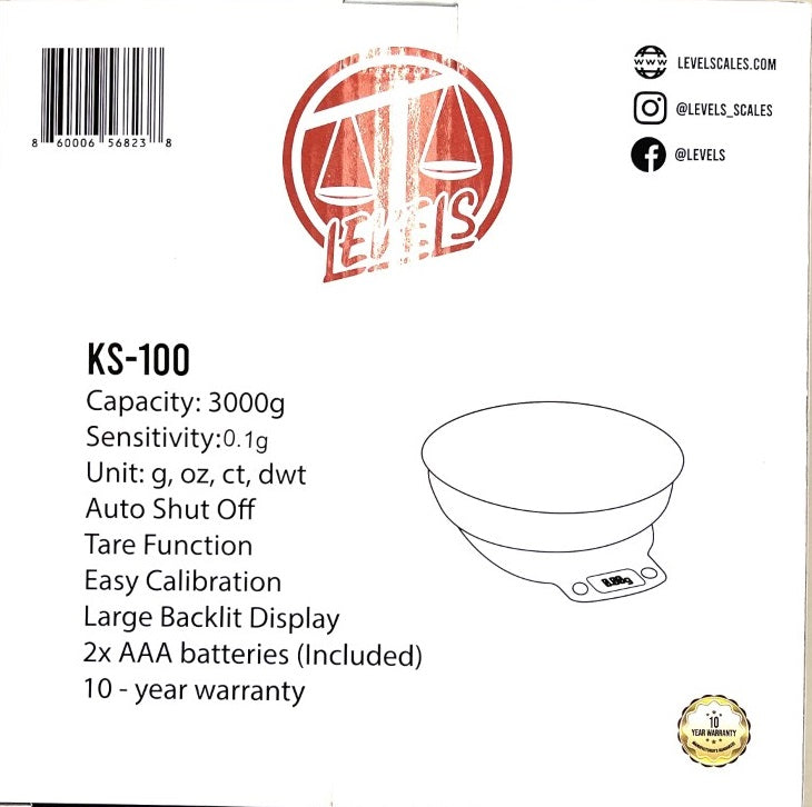 LEVELS KS-100 3000HX0.1G KITCHEN SCALE