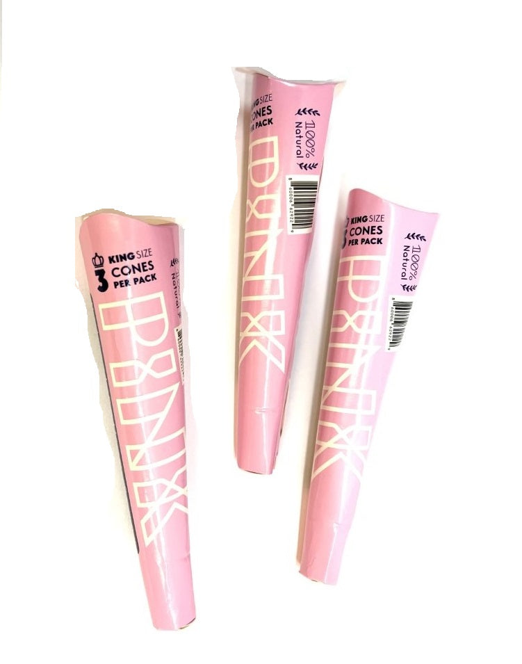 PINK CONE 100% NATURAL PAPER KING & 1 1/4 SIZES