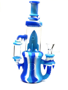 9'' SPACESHIP SILICONE AND GLASS HYBRID WATER PIPE