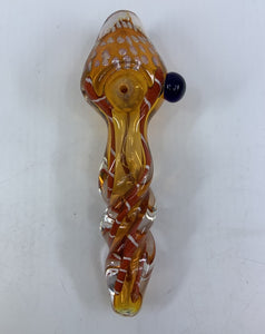 Gold Twisted Glass Hand Pipe