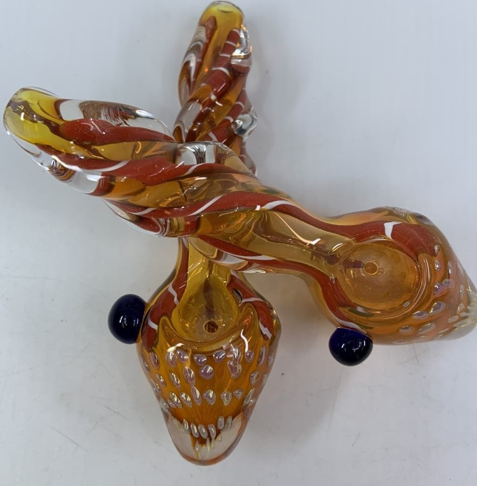 Gold Twisted Glass Hand Pipe