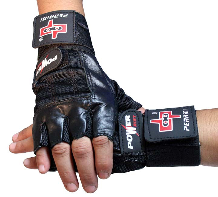 Black Leather Working Out/Weight Lifting Fingerless Gloves