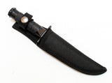 8.5" Carbon Steel Survival Knife All Black With Sheath