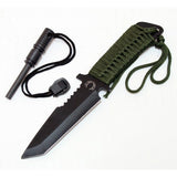 7"  Hunting Knife with Fire Starter Carbon Steel Blade
