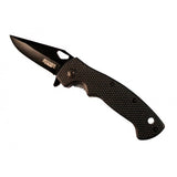 7.5" Mini Folding Spring Assisted Knife Black Handle With Clip