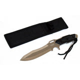 Full Tang 12" Silver Combat Ready Hunting Knife With Sheath